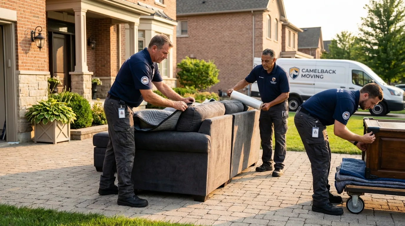 Large estate moving crew wrapping furniture in Taylors Falls, MN