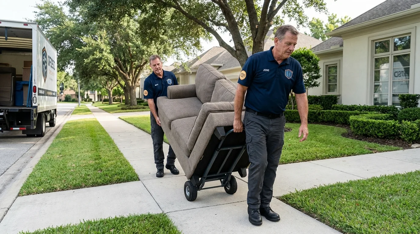 Local residential moving crew loading furniture in Taylors Falls, MN